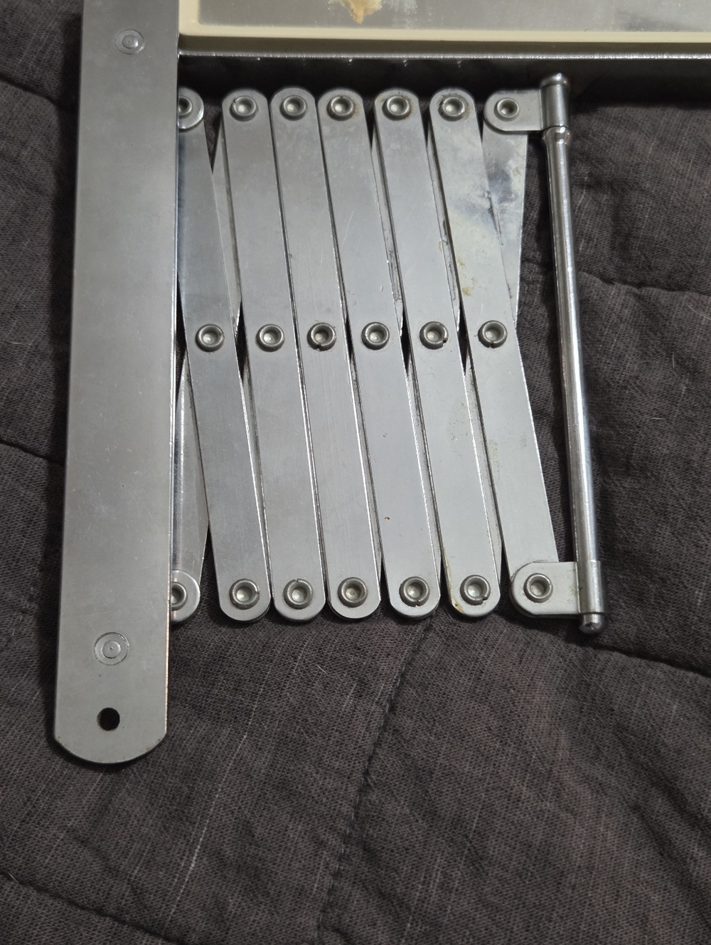 Vintage MCM Scissor Accordion Wall Mounted 2 Sided Magnifying Mirror - Picture 4 of 13